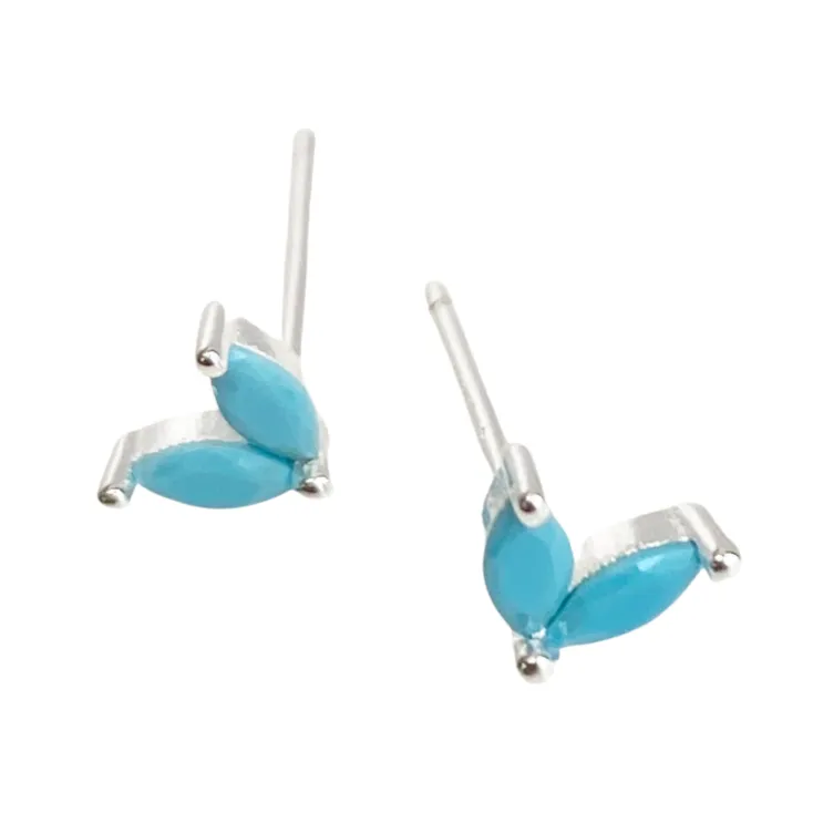 Aker Turquoise Silver Stud Earrings