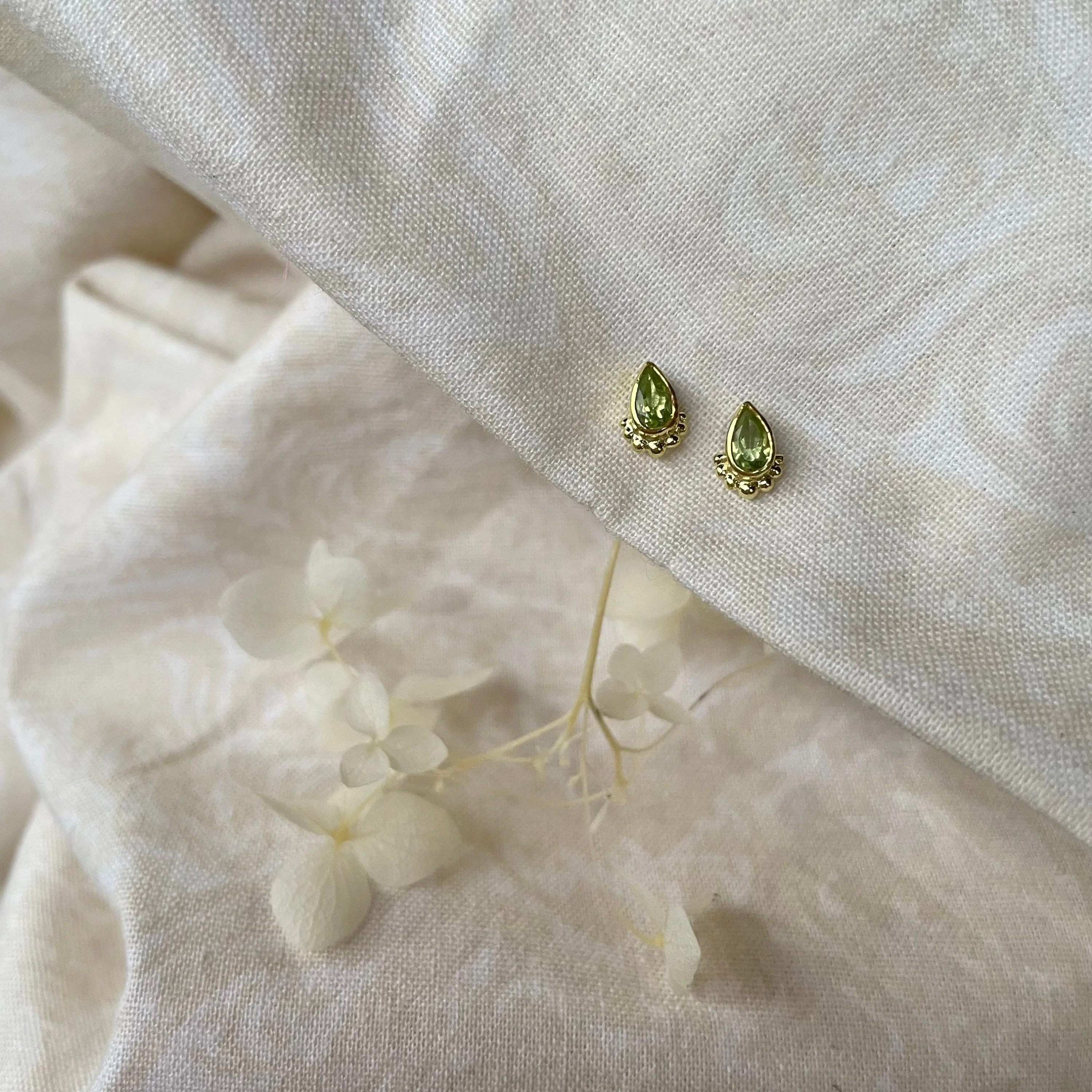 Amaya Gold Peridot Studs