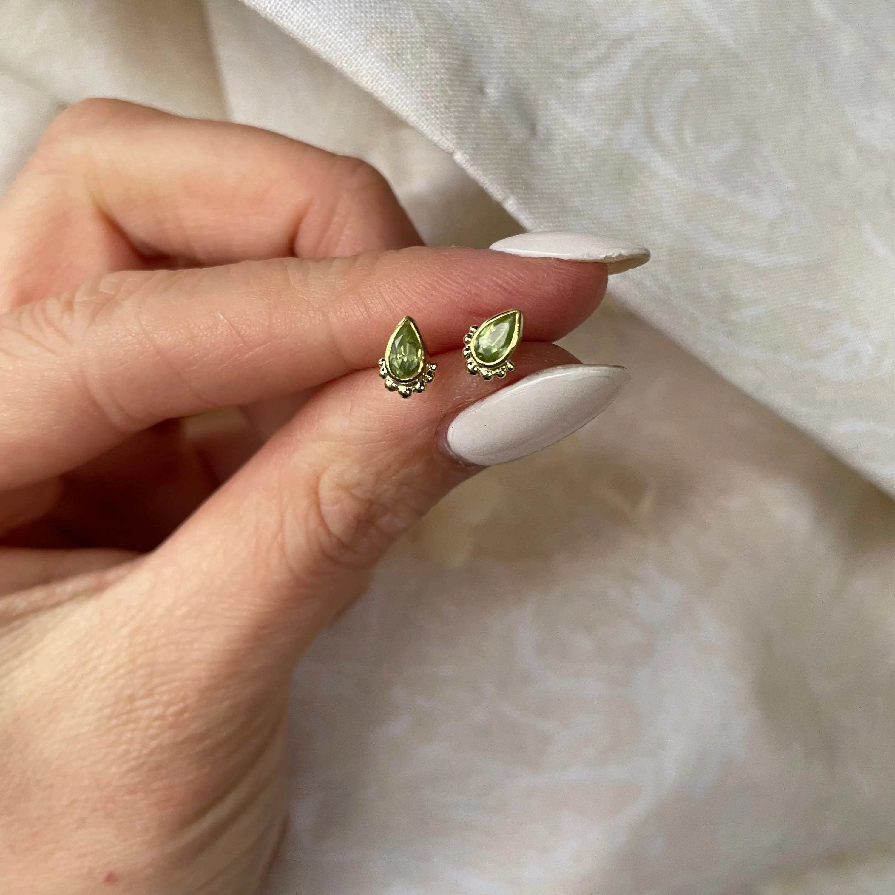 Amaya Gold Peridot Studs