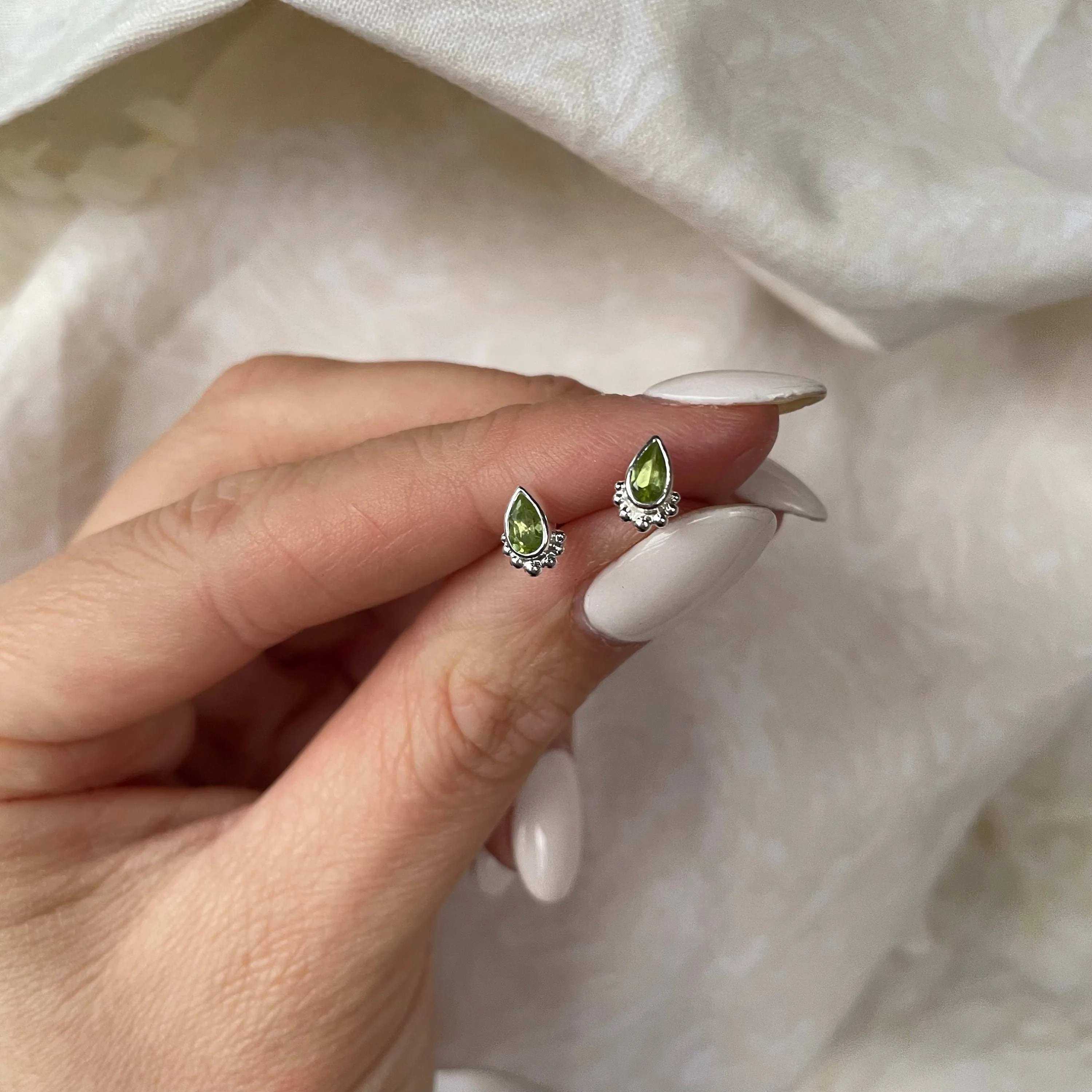 Amaya Silver Peridot Studs