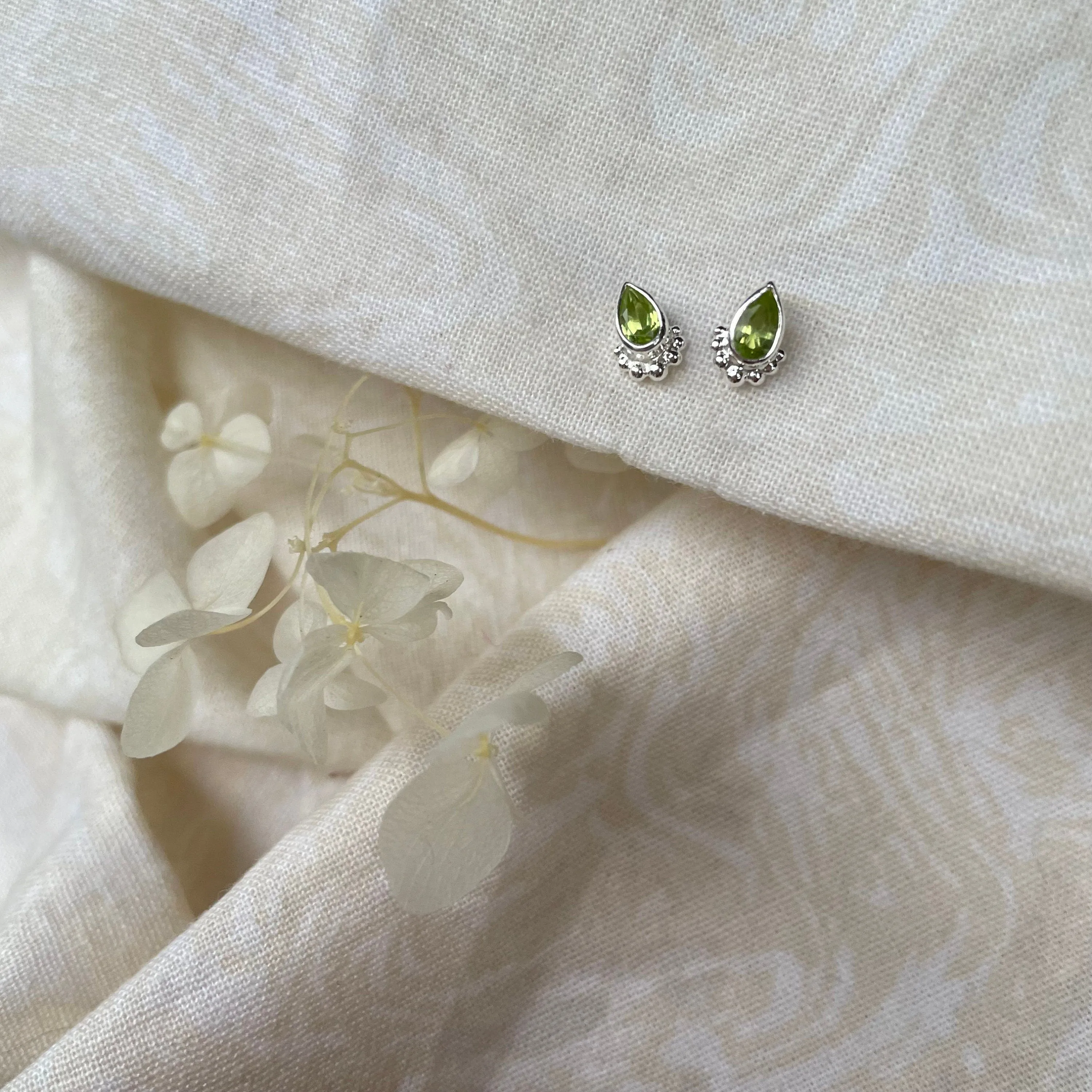 Amaya Silver Peridot Studs