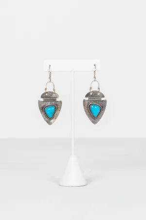 American Turquoise Arrowhead Earrings