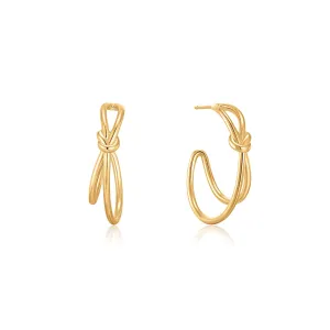 Ania Haie Gold Knot Stud Hoop Earrings