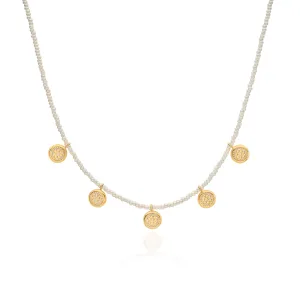 Anna Beck Multi Circle Beaded Pearl Necklace - Gold Plated