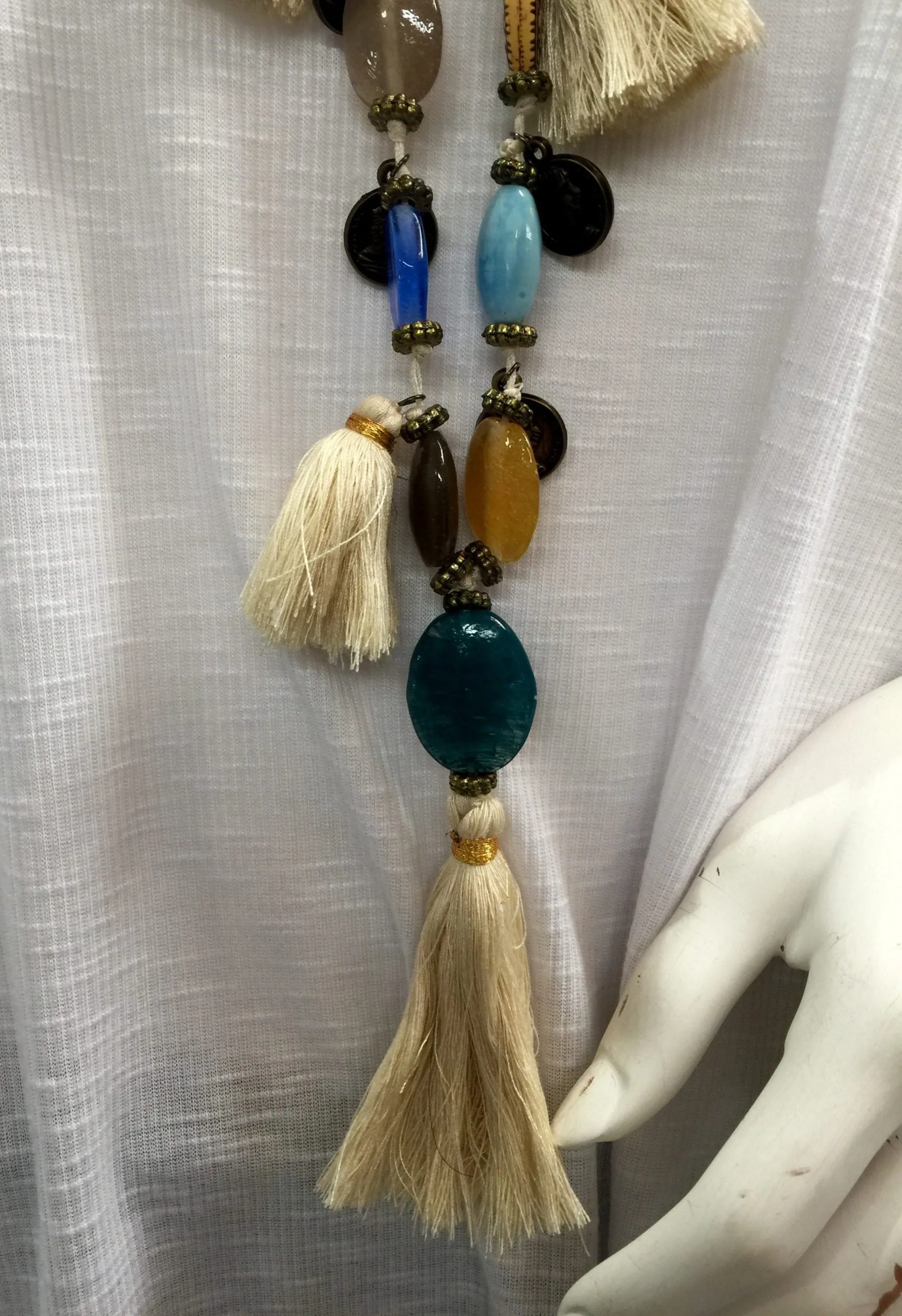 Artisan Chunky Long Tassel Necklace