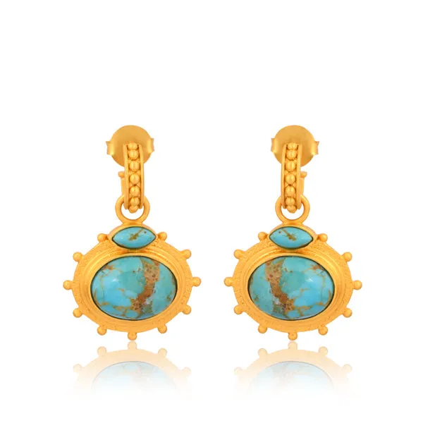 Athena Drop Earrings - Turquoise