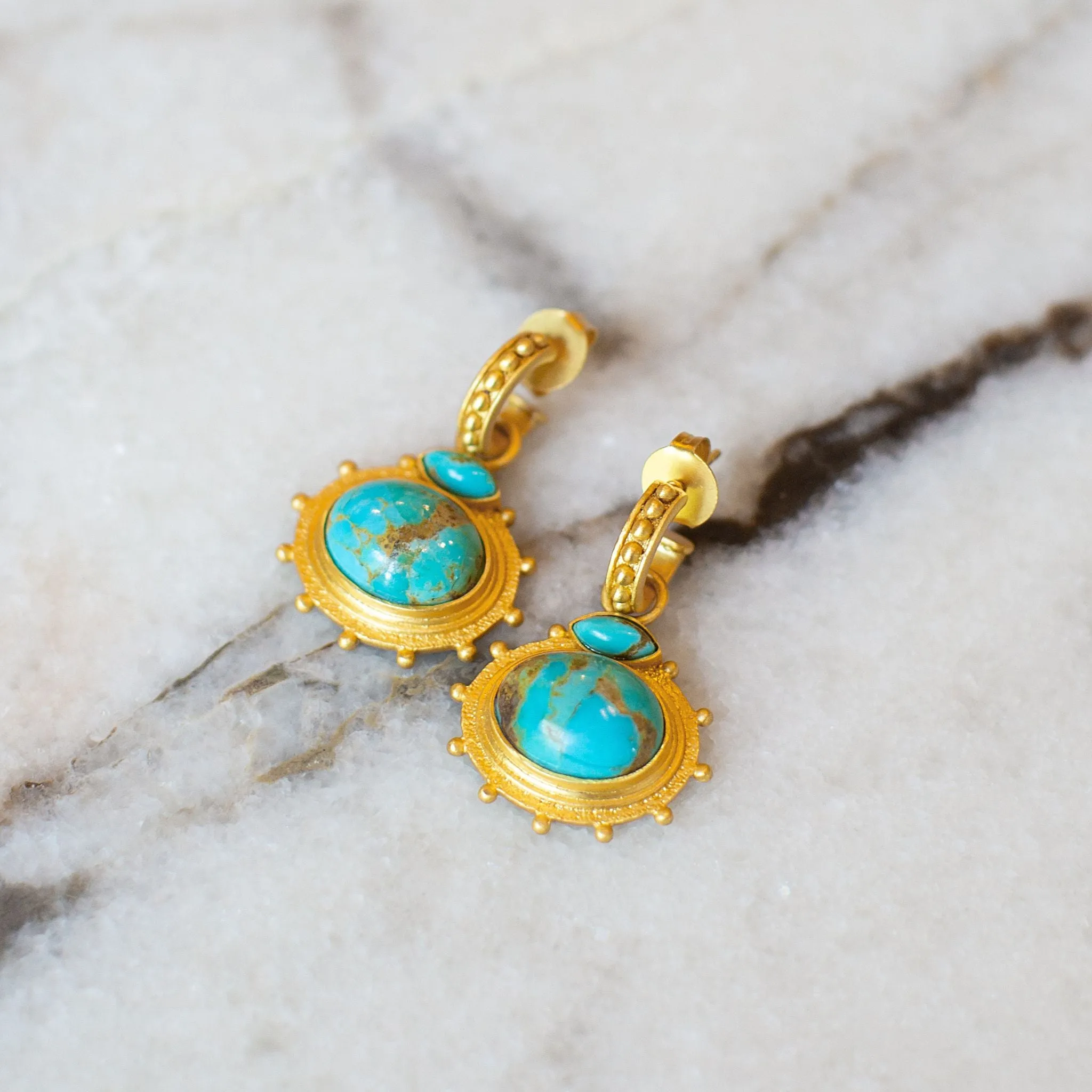 Athena Drop Earrings - Turquoise