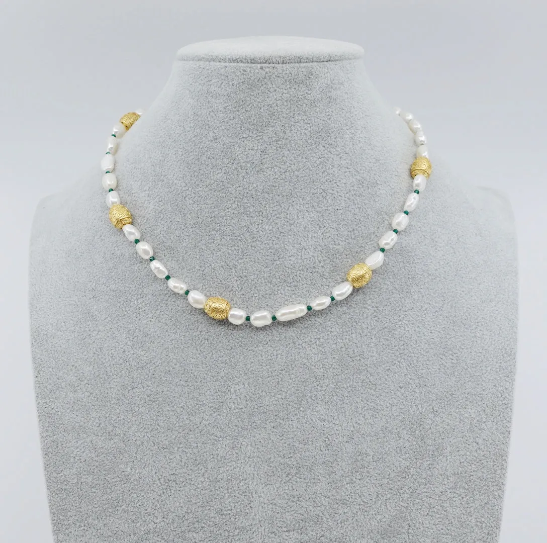 Beaded Baroque Pearl Necklace