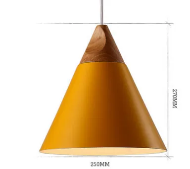 Benigna Cone Shaped Wood Detail Pendant