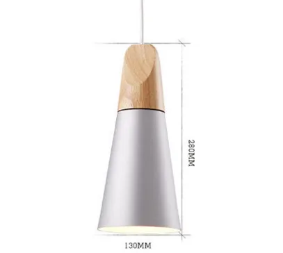 Benigna Cone Shaped Wood Detail Pendant