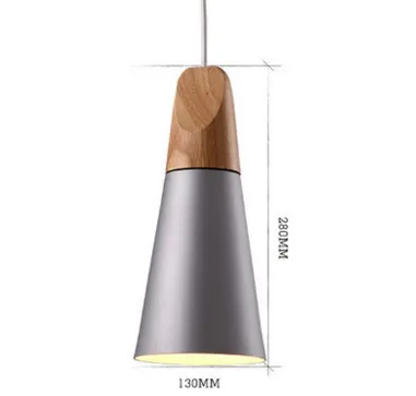 Benigna Cone Shaped Wood Detail Pendant