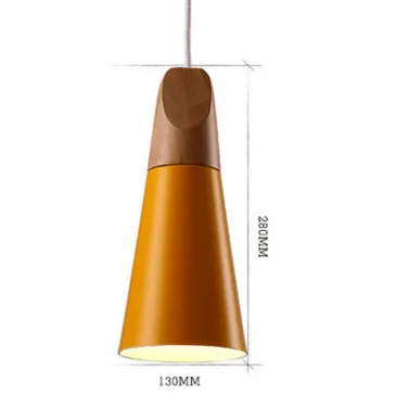 Benigna Cone Shaped Wood Detail Pendant