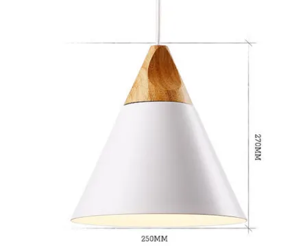 Benigna Cone Shaped Wood Detail Pendant