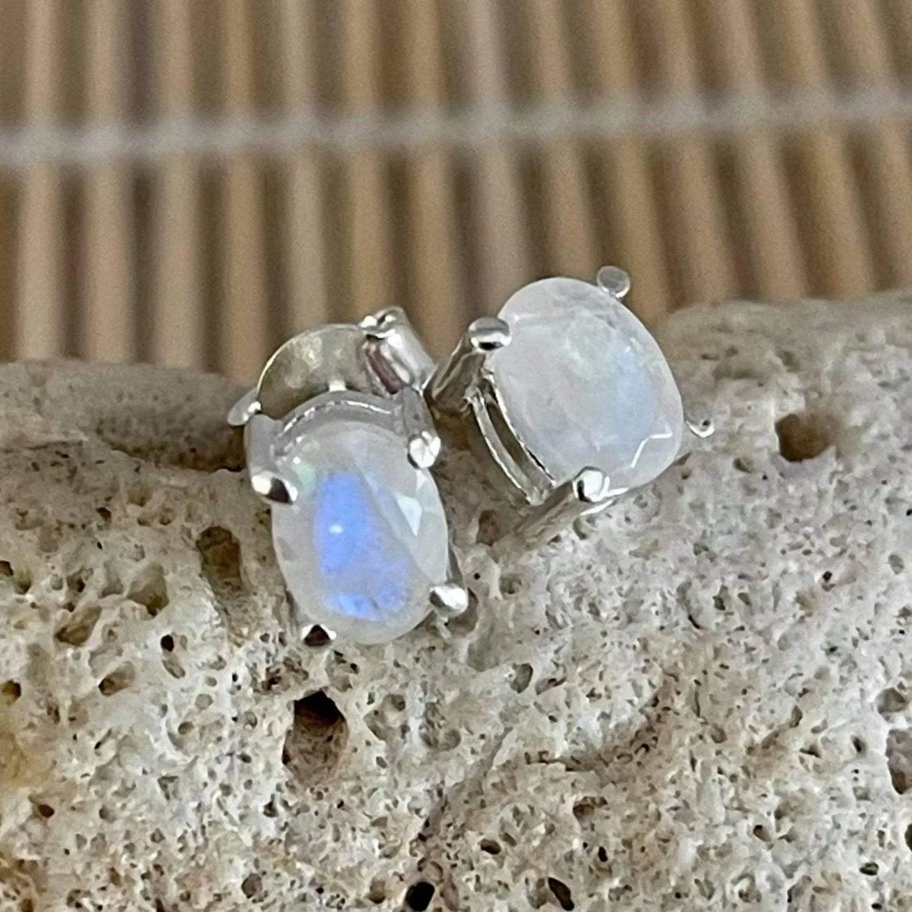 Bijou Moonstone Studs