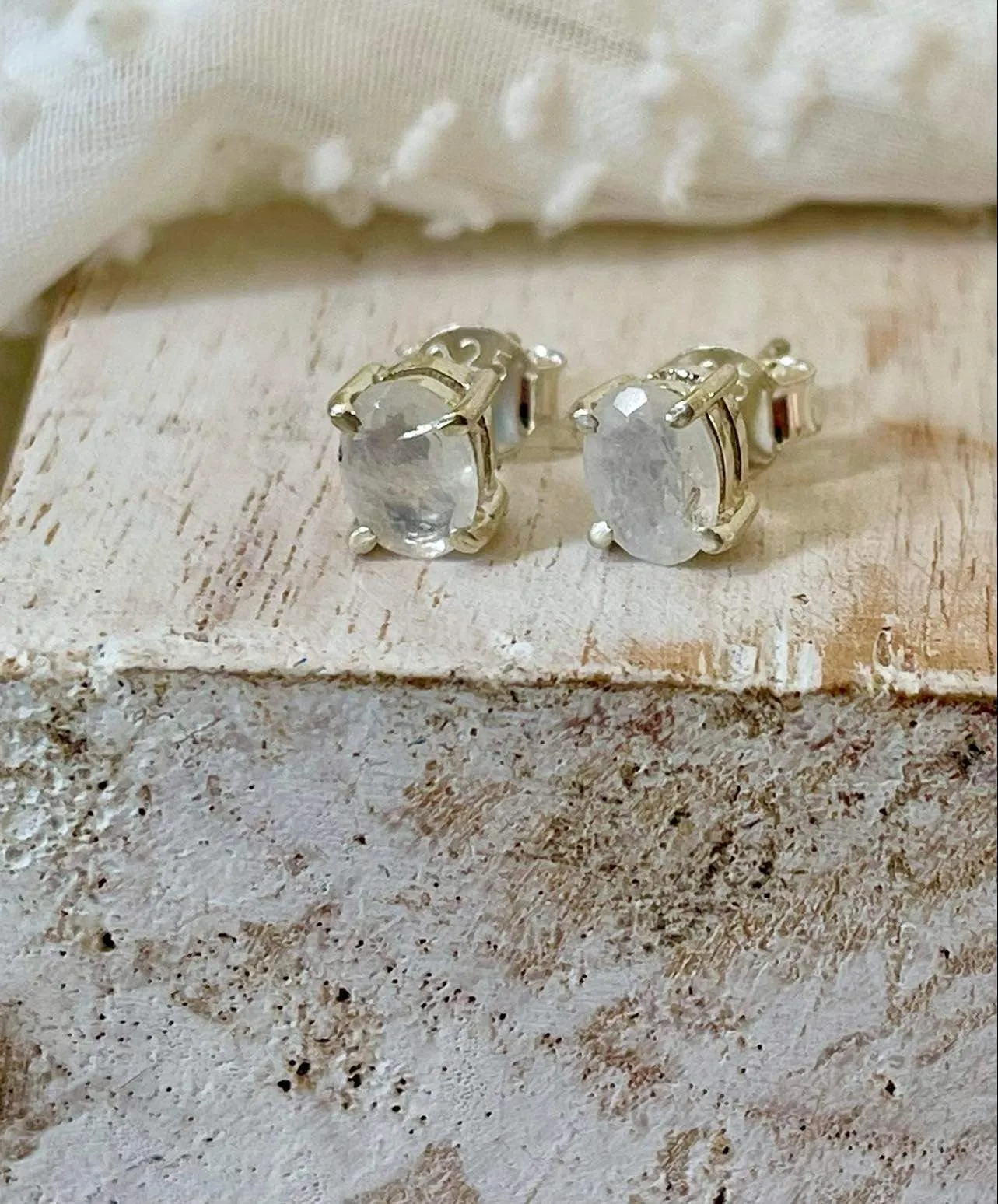 Bijou Moonstone Studs