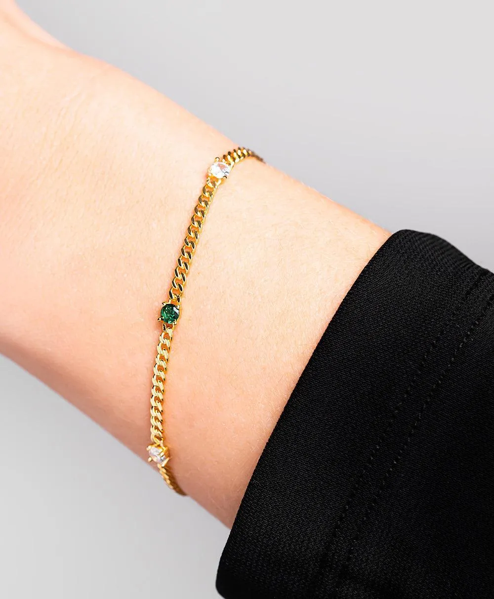 Birthstone Bracelet May 18ct Gold Plated