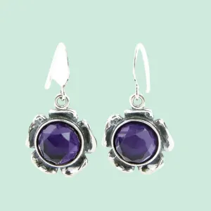 Bluenoemi Israeli Jewelry Earrings Sterling Silver Amethyst / Peridot Earrings, Israeli typical silver jewelry. Valentine gifts.