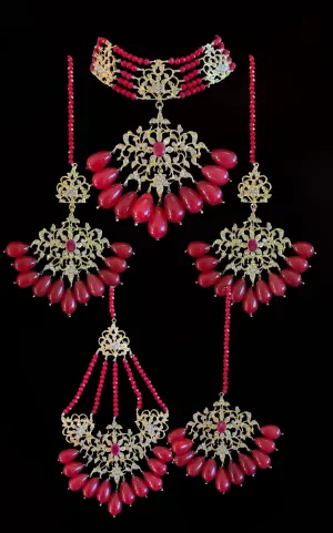 BR19 Niya choker set in red beads ( READY TO SHIP )