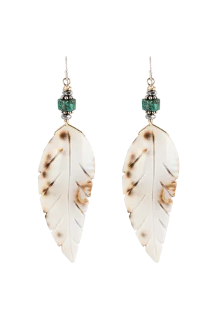 Breathe Deep Feather Shell Earrings