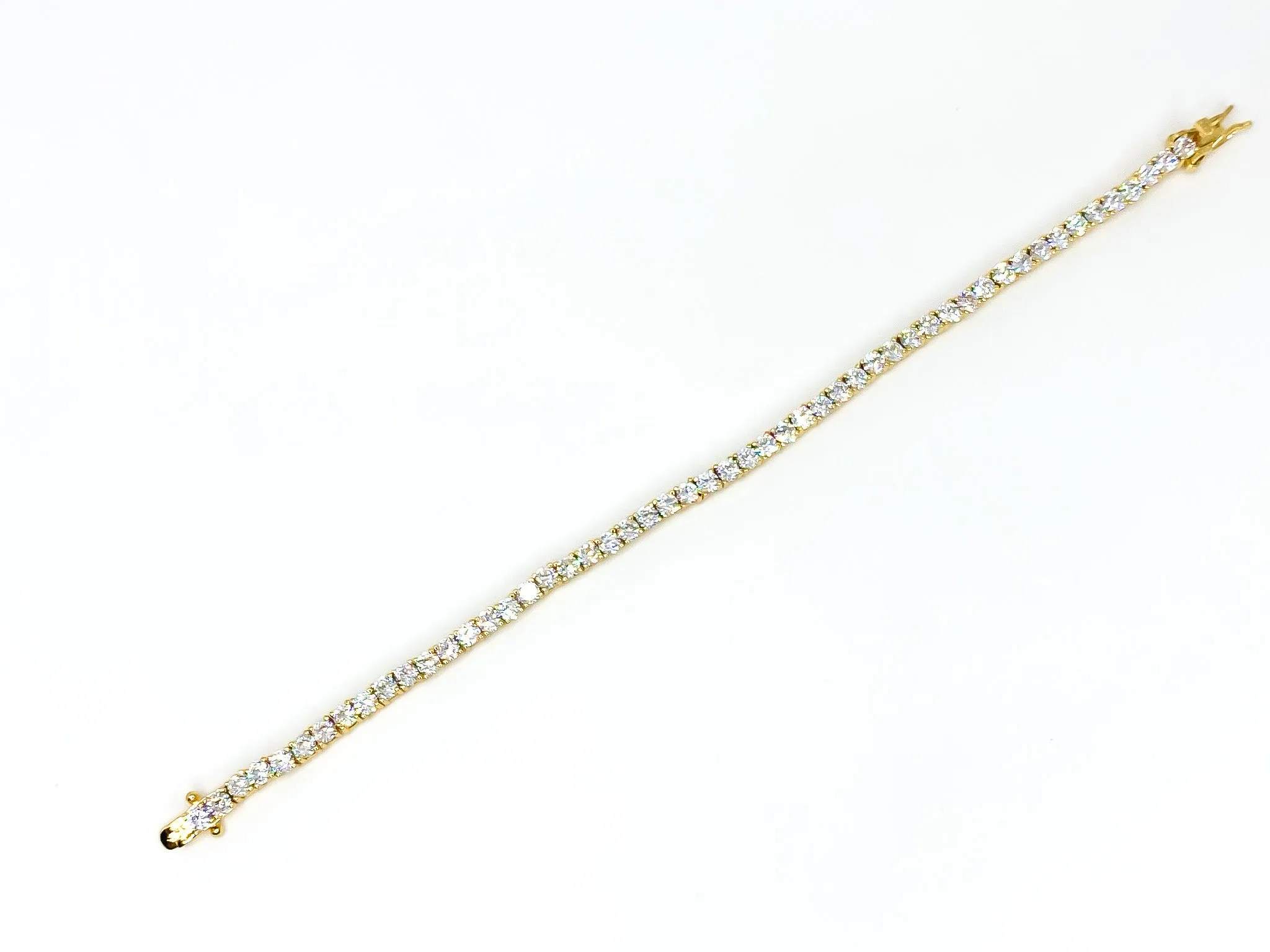 Cassidy Clear Round Gold Tennis Bracelet – 7in | 10ct