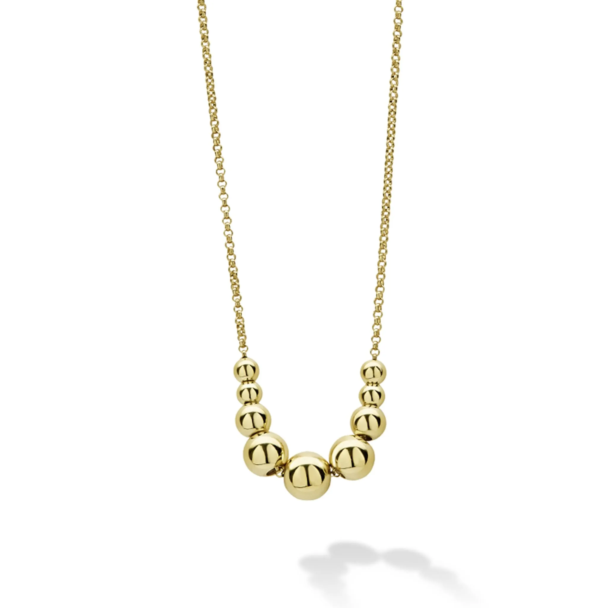 Caviar Gold 18K Gold Graduated Bead Necklace