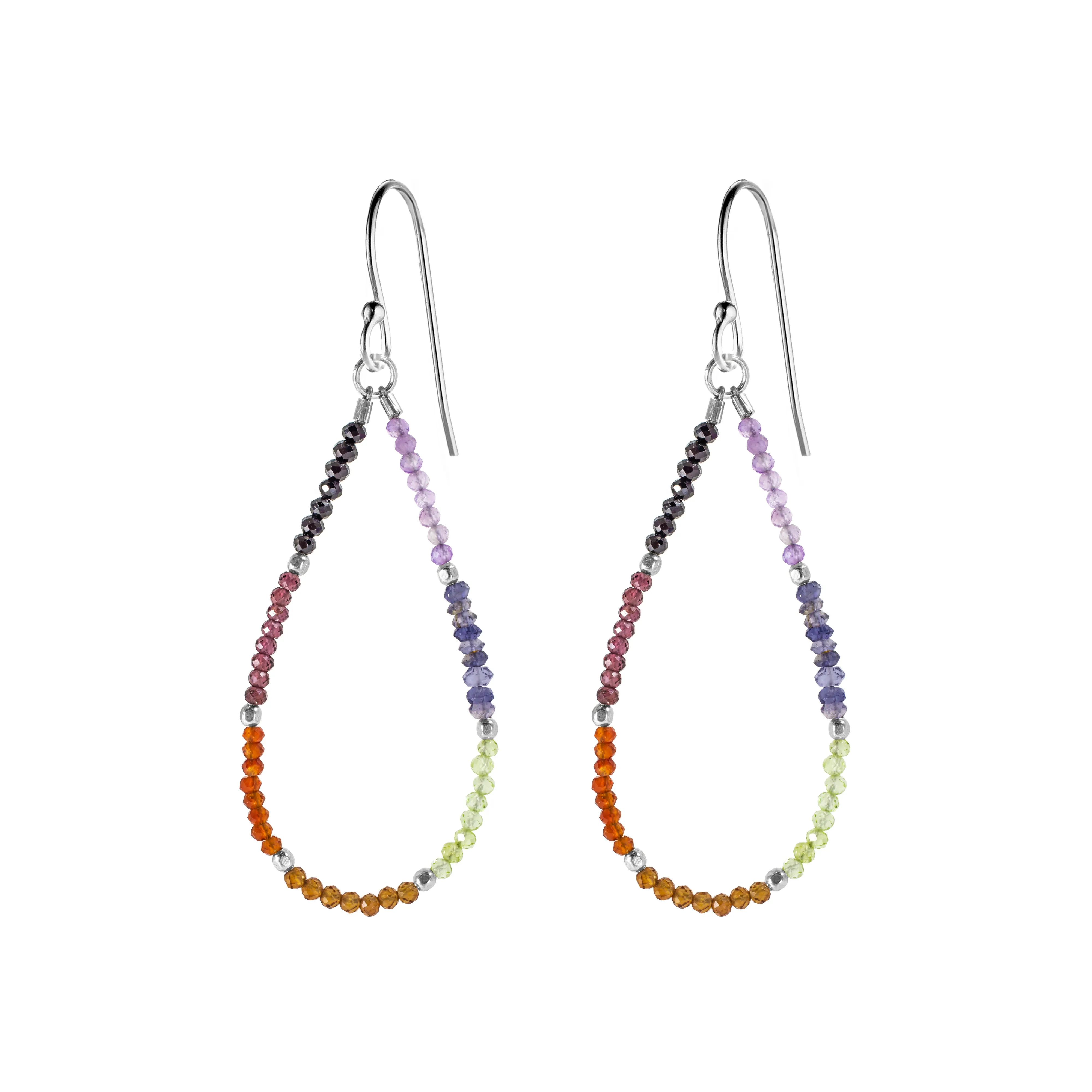 Chakra Gemstone Teardrop Earrings