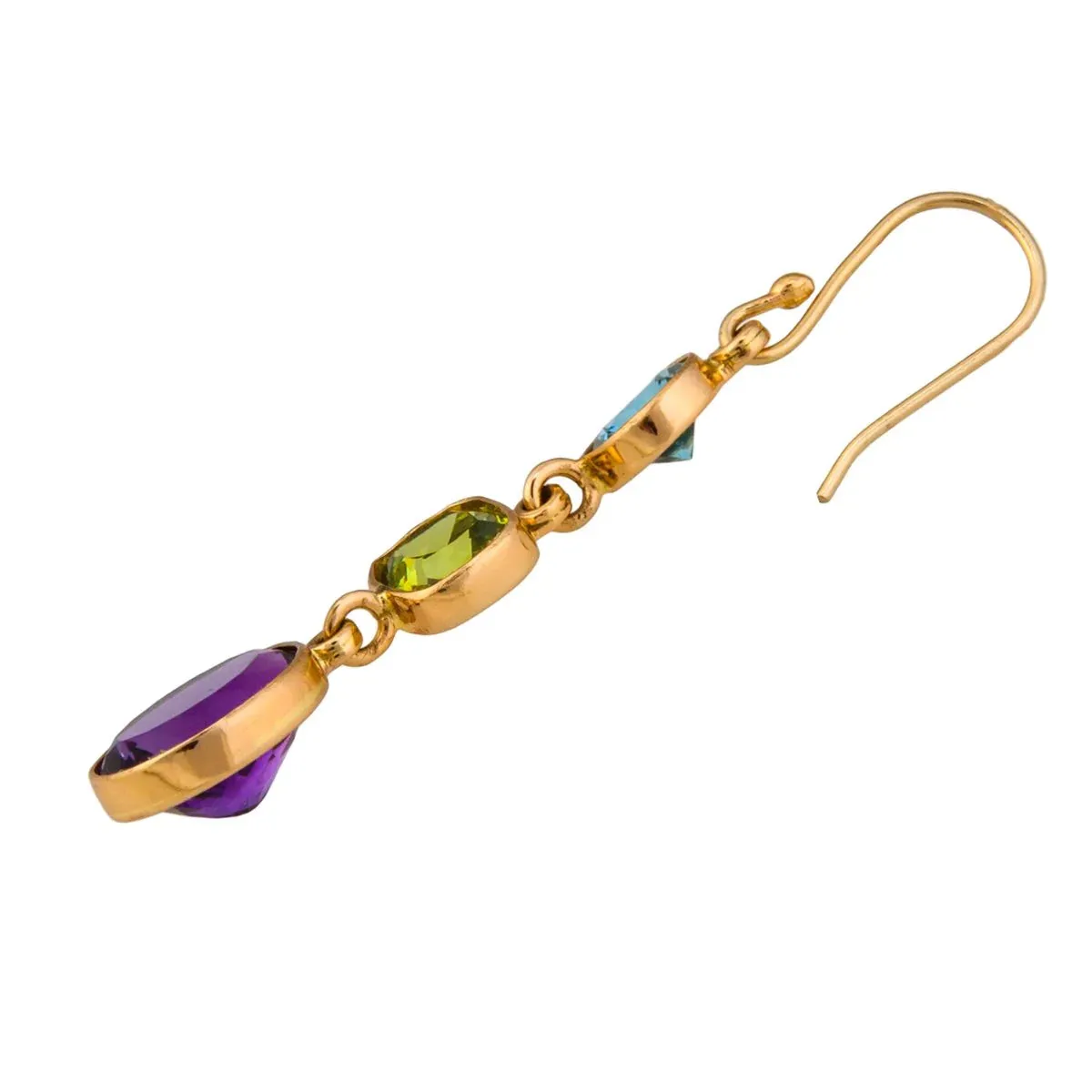 Charles Albert Alchemia - Multi Gemstone French Wire-Triple Earrings