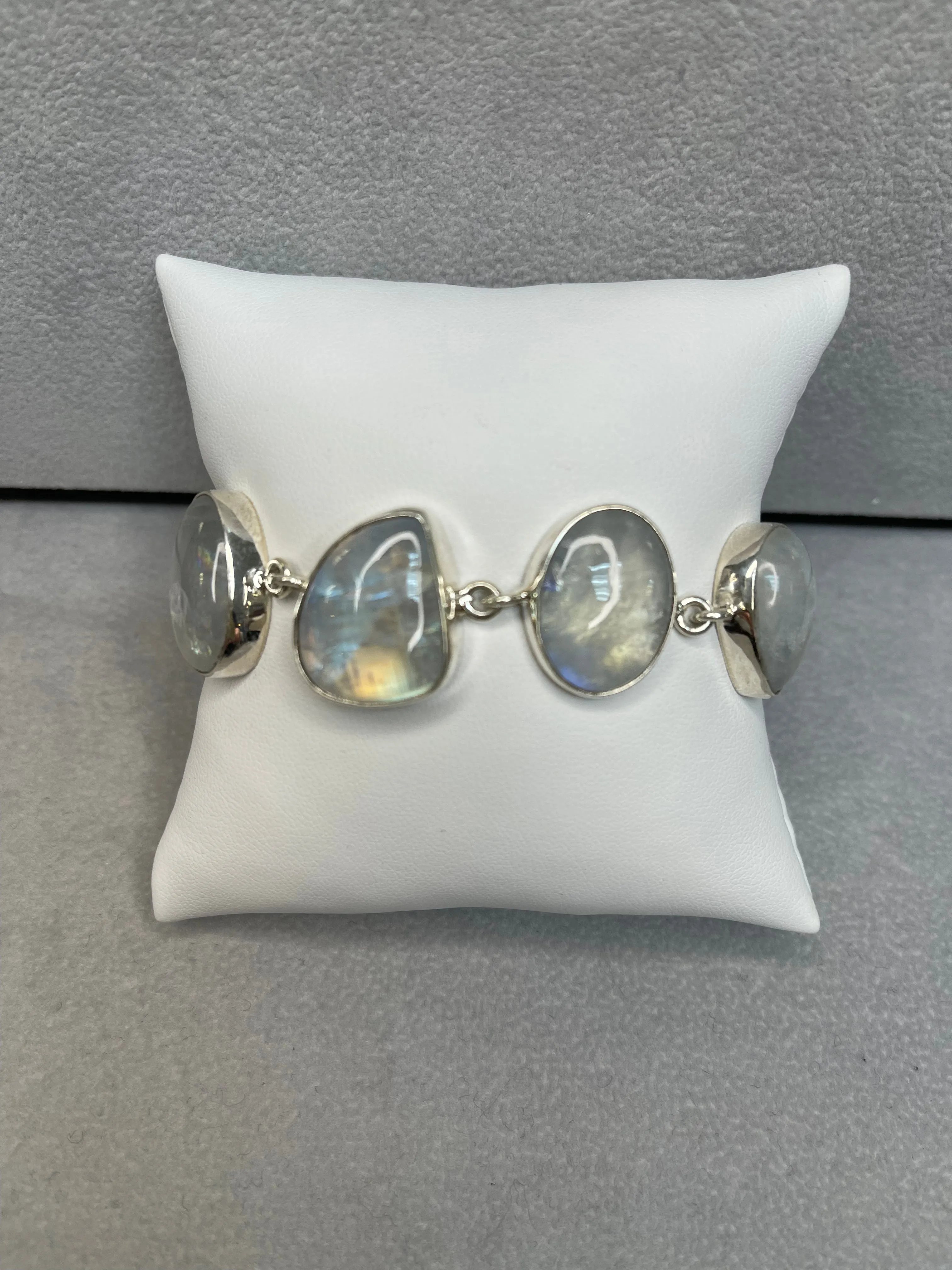 Charles Albert Silver - Rainbow Moonstone Bracelet