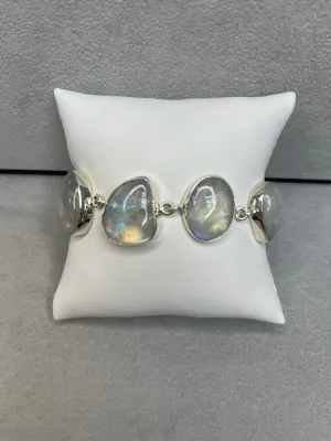 Charles Albert Silver - Rainbow Moonstone Bracelet