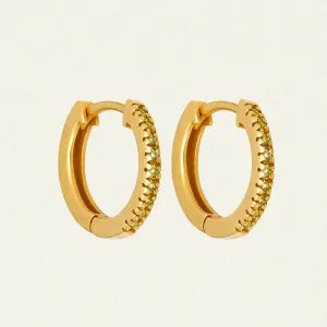 Chloe Peridot Huggie Earrings - Gold