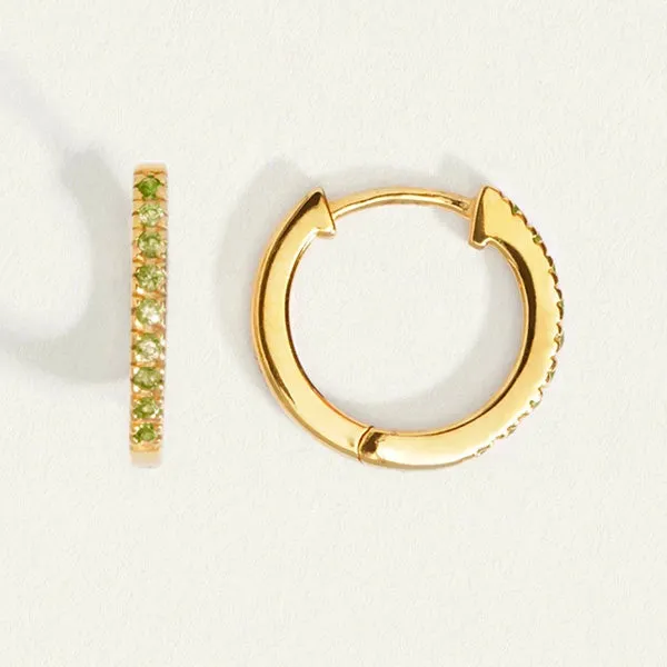 Chloe Peridot Huggie Earrings - Gold