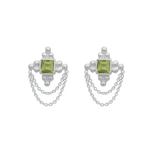 Chloe Sterling Silver Green Peridot Earrings