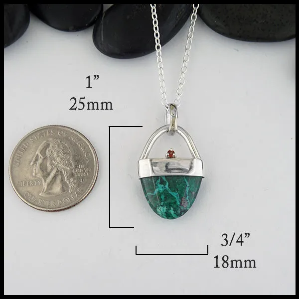 Chrysocolla & Garnet Pendant