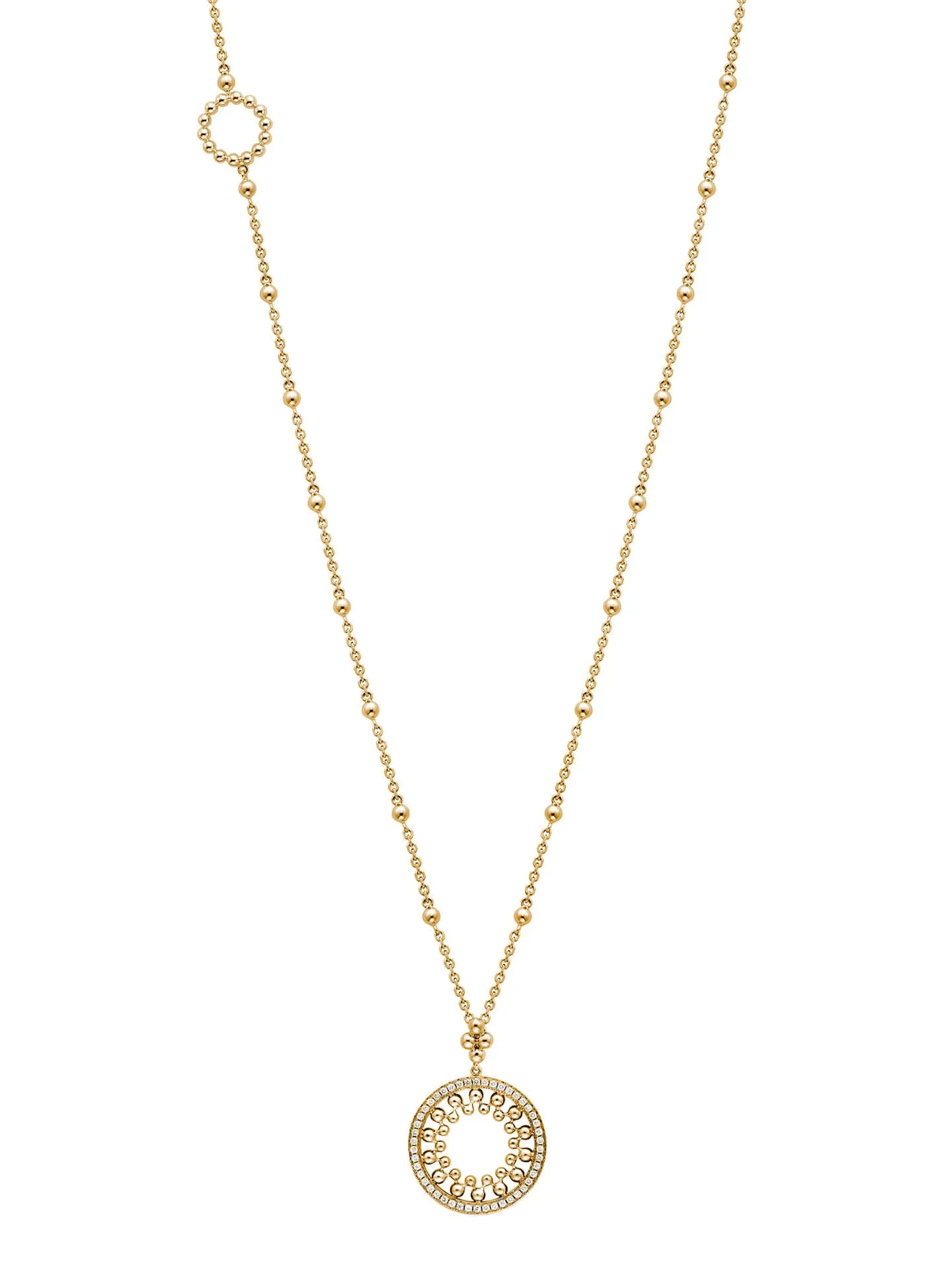 Circus Long Yellow Gold Bead Necklace