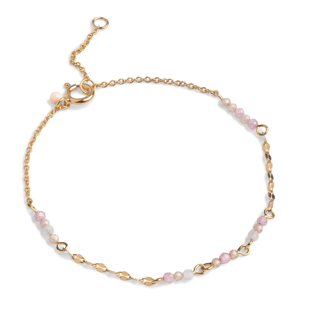 Claire Bracelet - Moonstone/Rose Pink/Light Champagne CZ