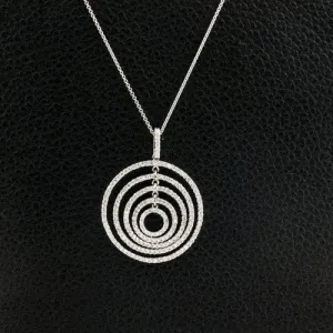 Concentric Circles Diamond Pendant