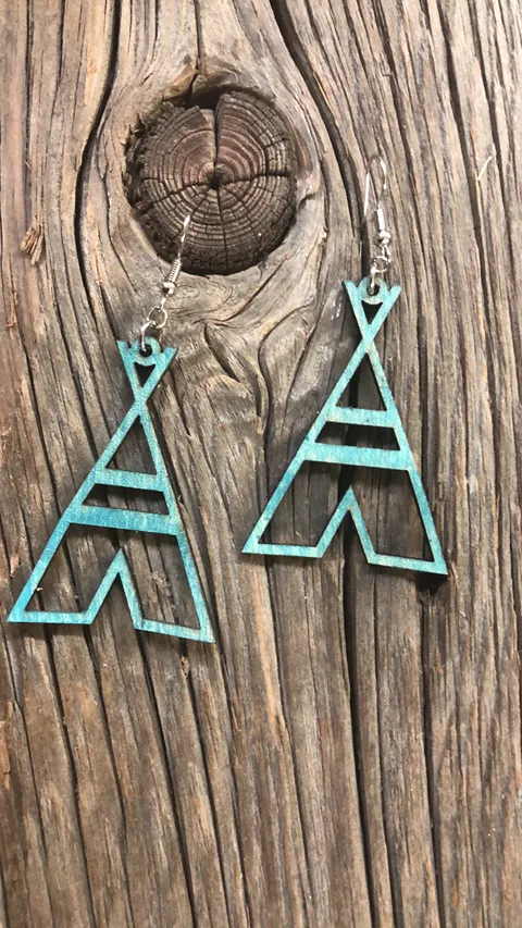 Creepy Teepee Turquoise Earrings