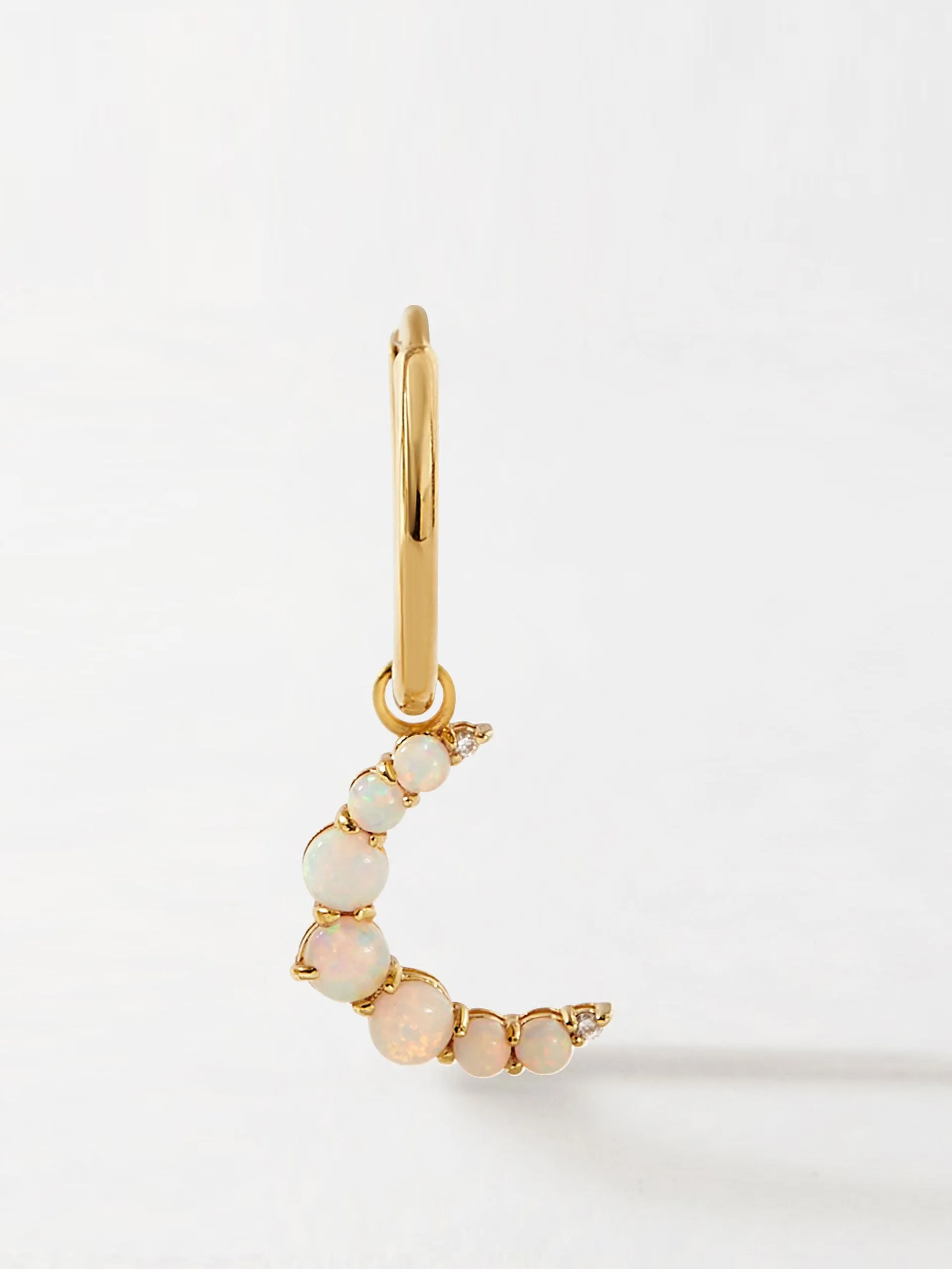 Crescent opal drop earring