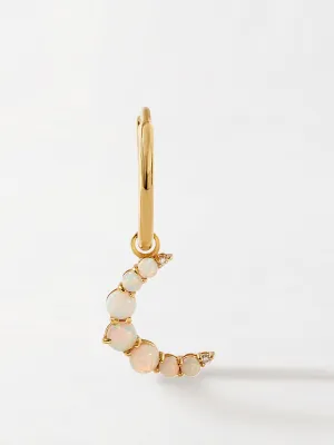 Crescent opal drop earring