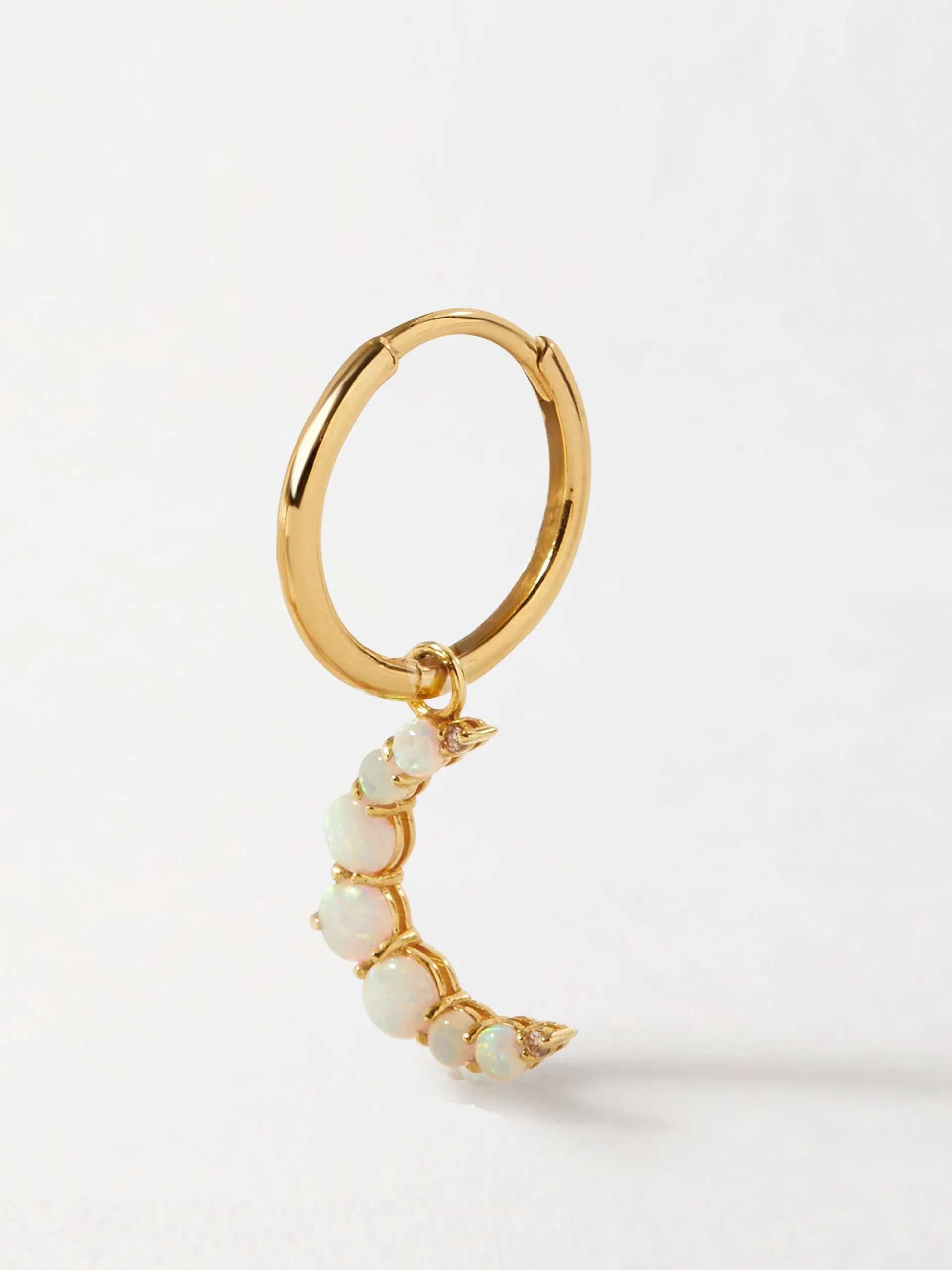 Crescent opal drop earring