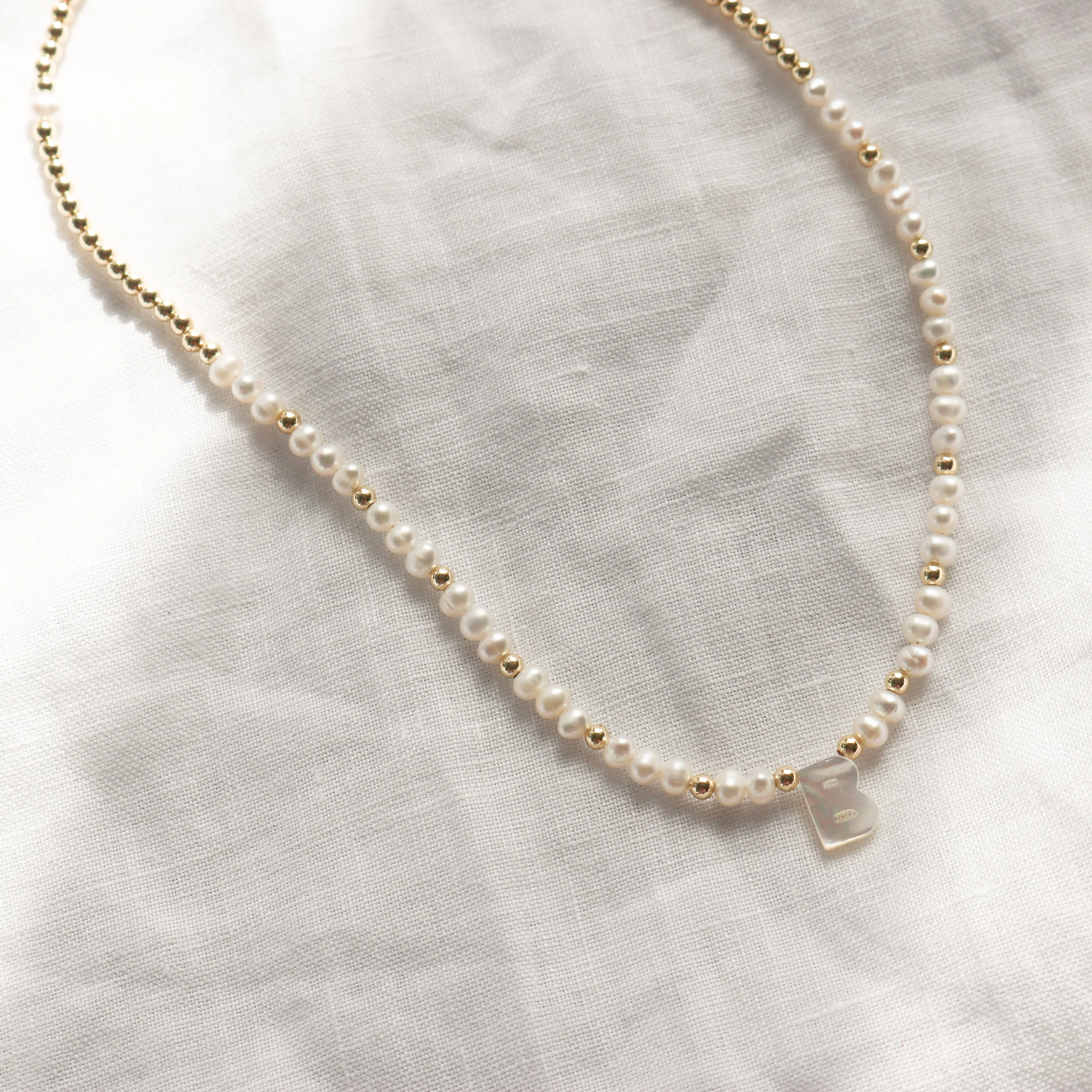 Custom Nacre Initial Necklace