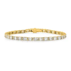 Diamond Baguette Cluster Illusion Eternity Tennis Bracelet