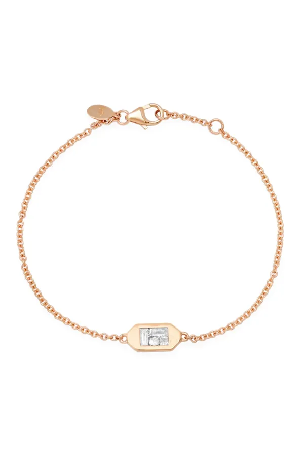 Diamond Baguette ID Bracelet