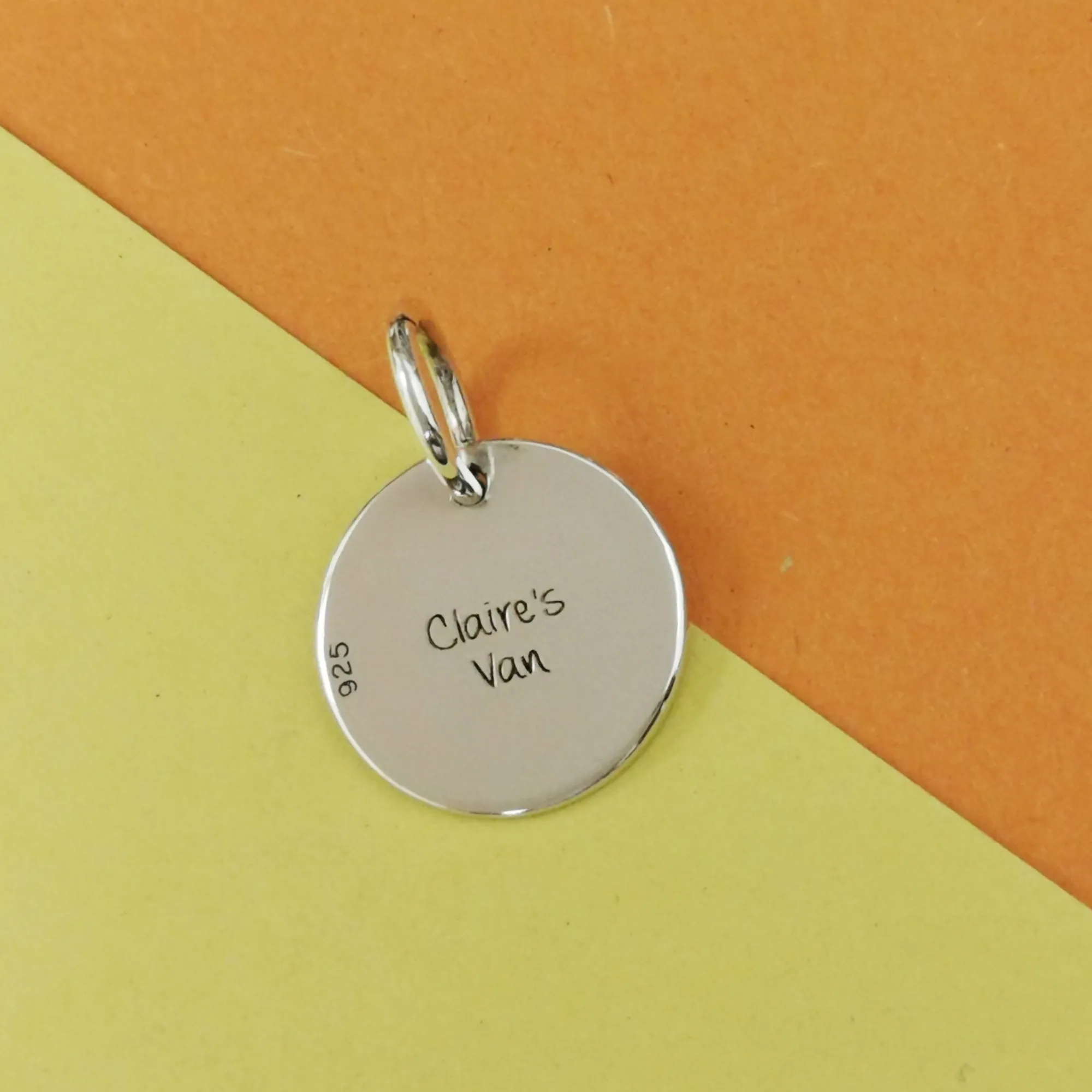 Disc Tag Personalised Silver Charm