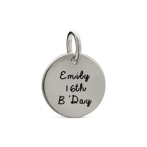 Disc Tag Personalised Silver Charm