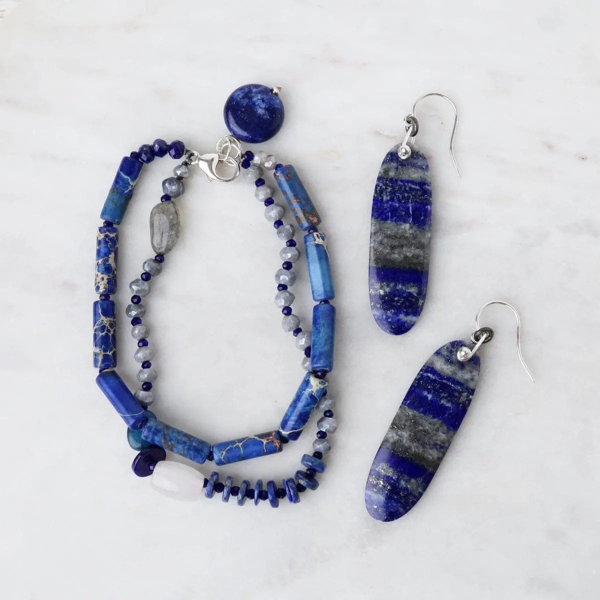 Double Strand Lapis Mix Bracelet