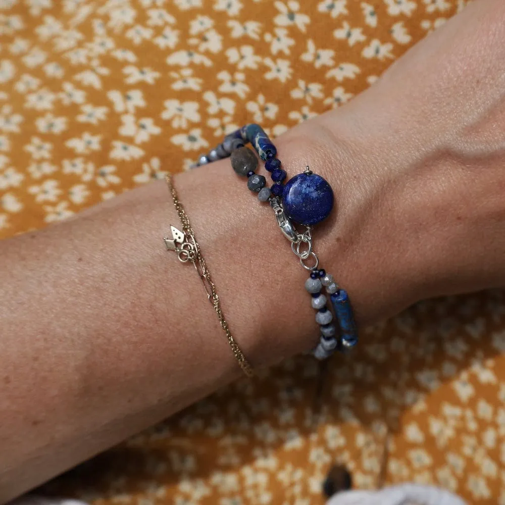 Double Strand Lapis Mix Bracelet