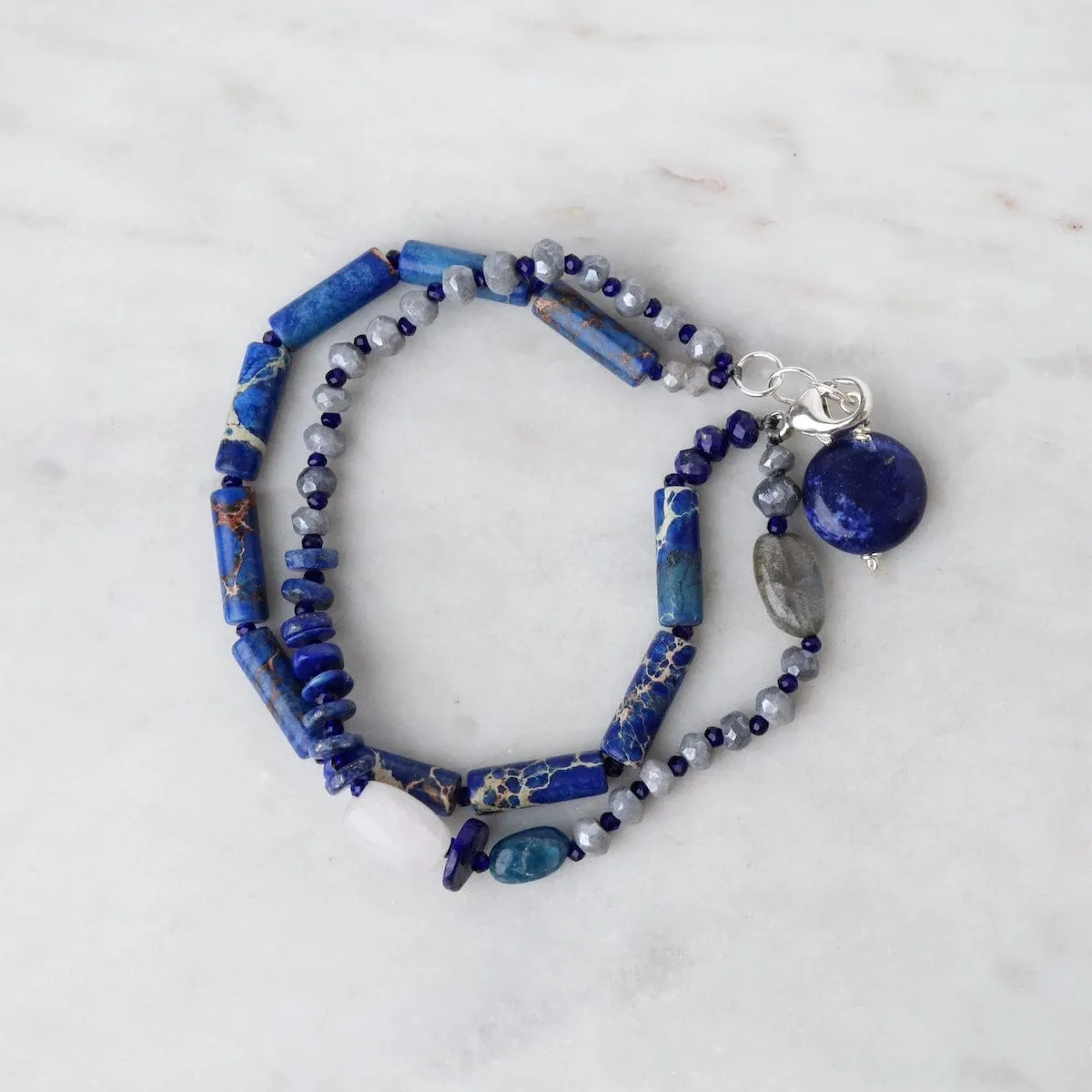 Double Strand Lapis Mix Bracelet