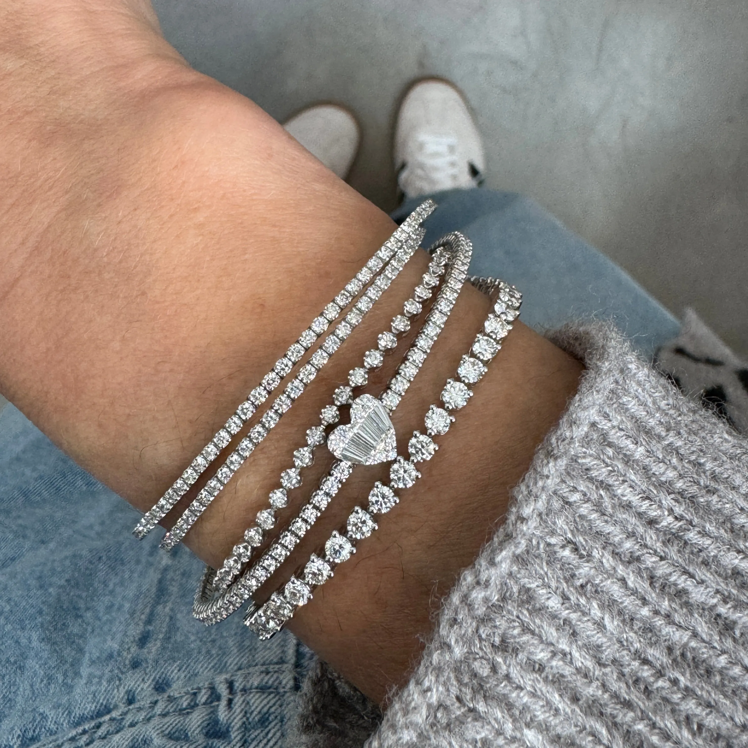 Double Wrap Diamond Tennis Flex Bracelet