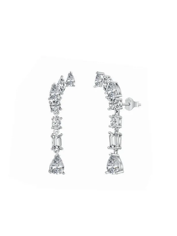 Ear Crawler Drop Down Earrings 925 Sterling Silver Jewelry for Special Occasions